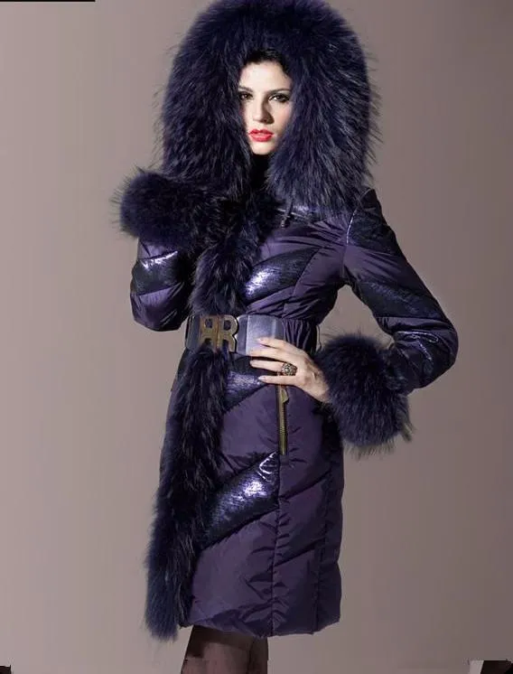 Thick Fur Collar Royal Cut Slim Coat